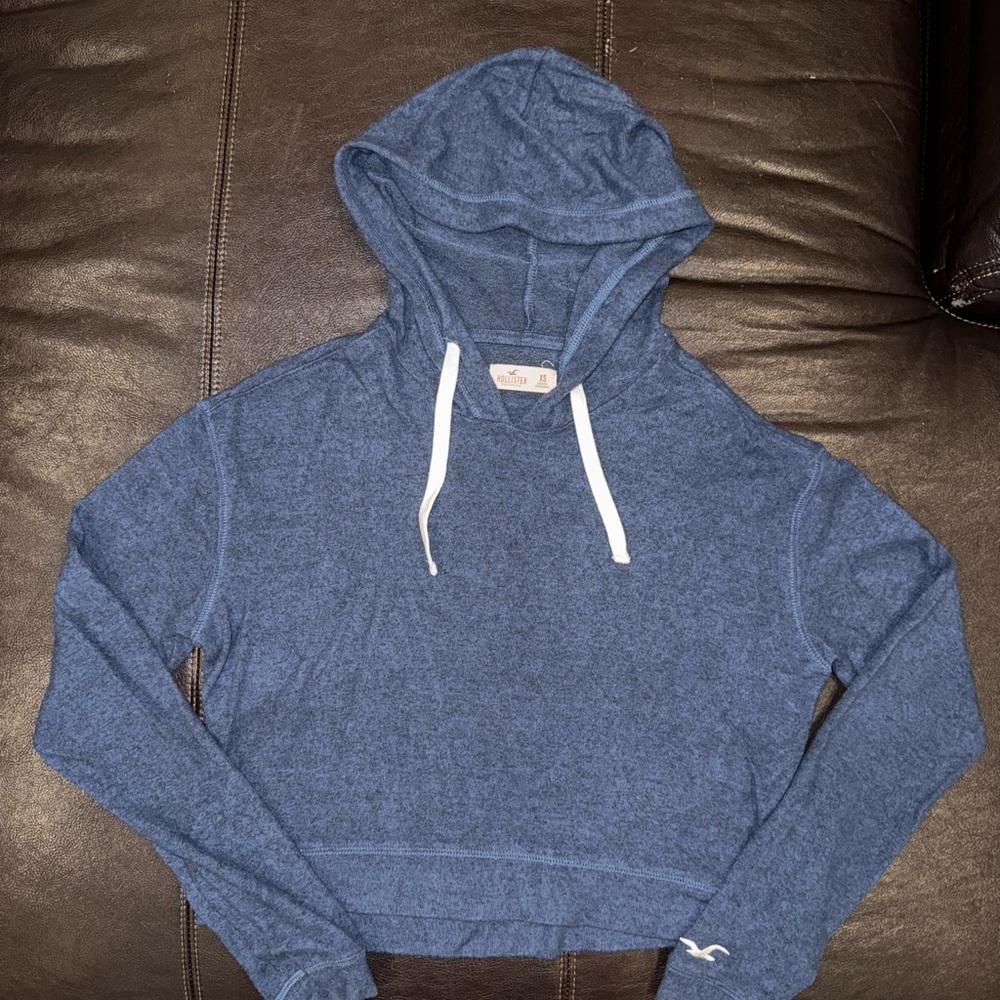 Hollister Blue Hoodie Crop Top